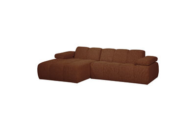 Canapé chaise longue gauche bouclé brun rouille Mojo