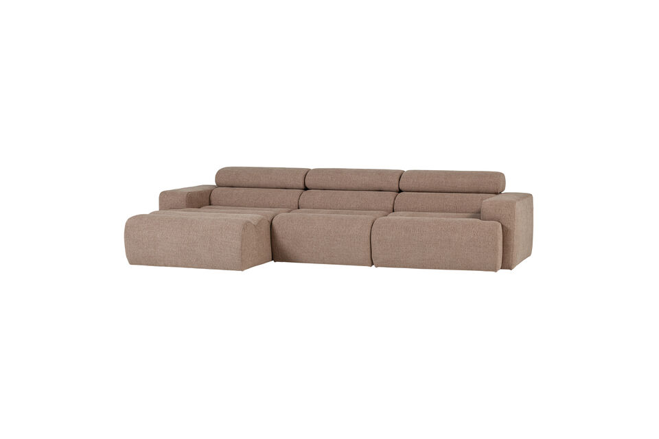 Canapé chaise longue gauche bouclé taupe NOVI Woood