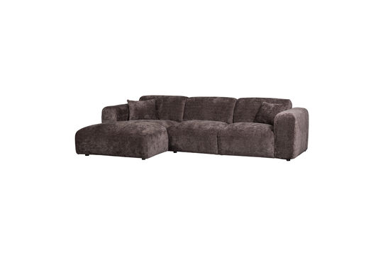 Canapé chaise longue gauche chenille brun chaud CLOUD Détouré