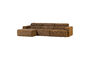 Miniature Canapé chaise longue gauche en tissu caramel mélangé NOVI Détouré