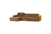 Miniature Canapé chaise longue gauche en tissu caramel mélangé NOVI 3