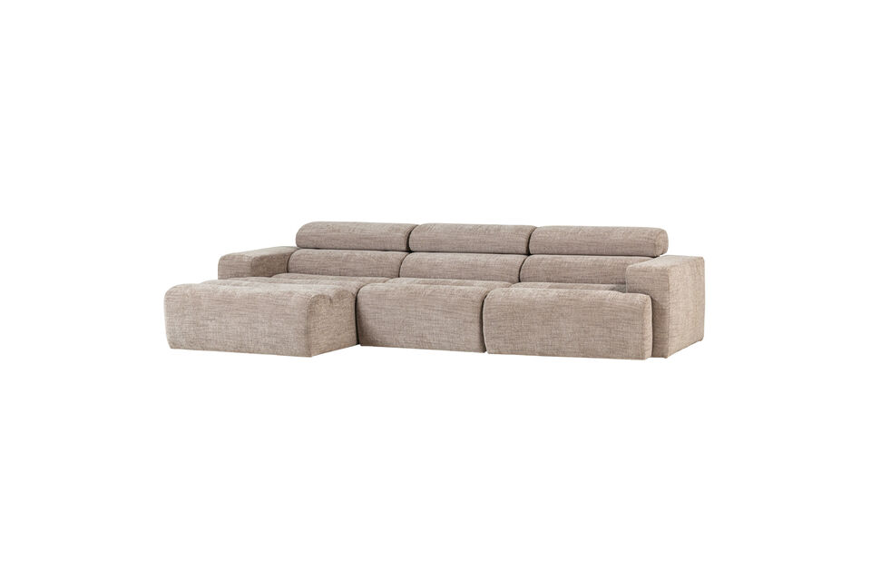 Canapé chaise longue gauche naturel chiné NOVI Woood