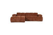 Miniature Canapé chaise longue gauche tissu côtelé brun rouille MOJO 2