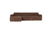 Miniature Canapé chaise longue gauche tissu côtelé marron moka NOVI 2