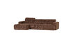 Miniature Canapé chaise longue gauche tissu côtelé marron moka NOVI 4