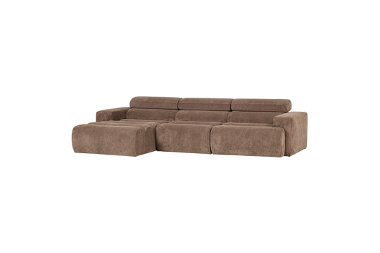 Voir la fiche produit canapé chaise longue gauche tissu côtelé taupe NOVI Canapé chaise longue gauche tissu côtelé taupe NOVI