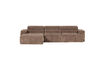 Miniature Canapé chaise longue gauche tissu côtelé taupe NOVI 2