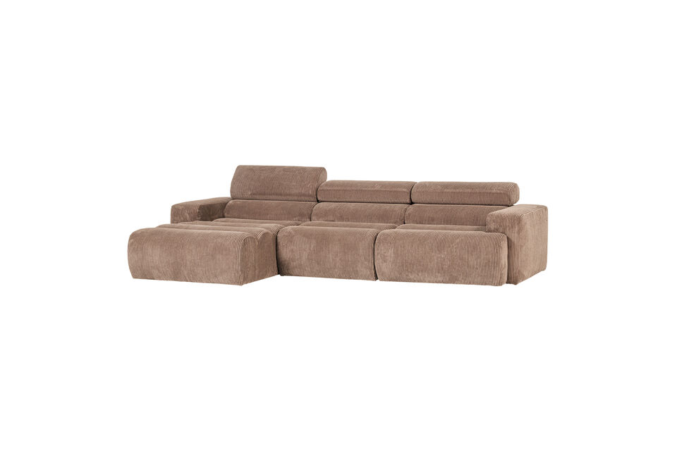 Elegant canape chaise longue Appui-nuque telescopique Design unique et creatif H 73 cm x L 300 cm x