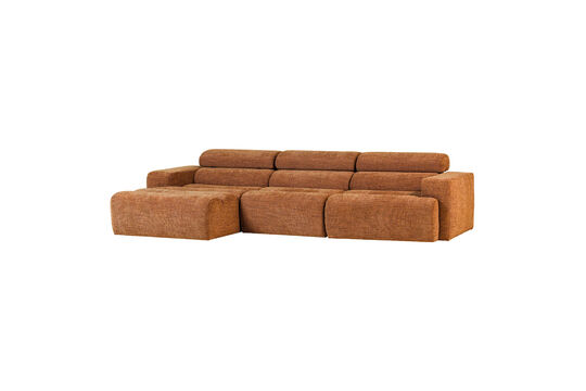 Voir la fiche produit canapé chaise longue gauche tissu orange chiné NOVI Canapé chaise longue gauche tissu orange chiné NOVI