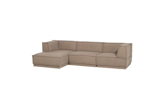 Canapé chaise longue gauche tissu teddy taupe Manu Détouré
