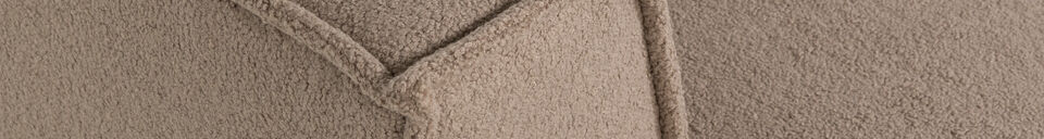 Mise en avant matière Canapé chaise longue gauche tissu teddy taupe Manu