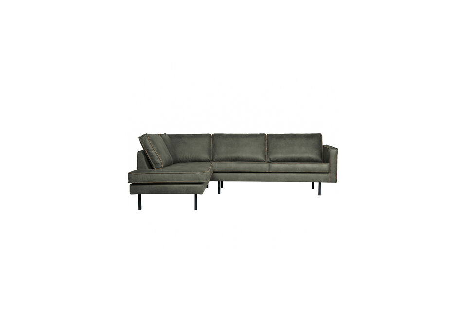Canapé d'angle à gauche 266x213 cm éco-cuir Army Rodeo Woood