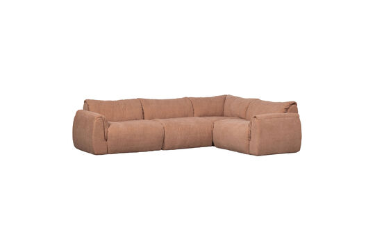 Canapé d'angle droit 301x210 cm chenille vieux rose Baggy Détouré
