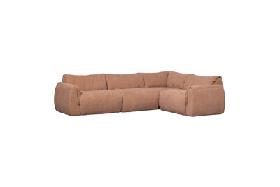 Canapé d'angle droit 301x210 cm chenille vieux rose Baggy
