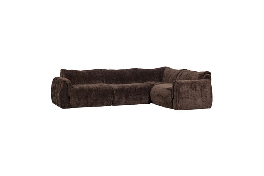 Canapé d'angle droit chenille 3D brun foncé Baggy Détouré