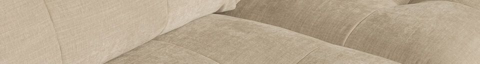 Mise en avant matière Canapé d'angle droit en tissu beige Bar