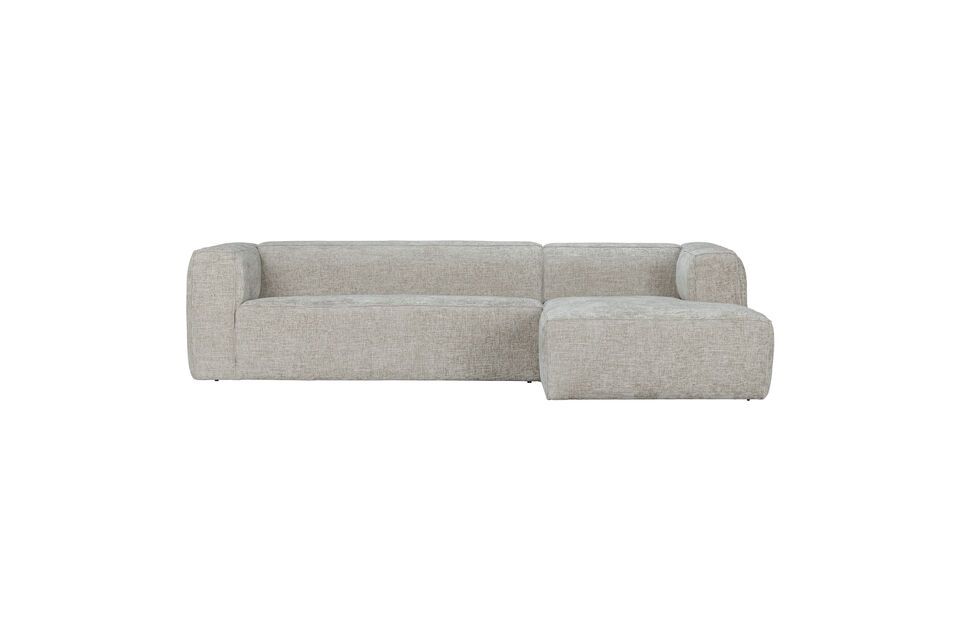 Canapé d'angle droit en tissu beige Bean Woood