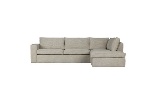 Canapé d'angle droit en tissu blanc cassé Freddie