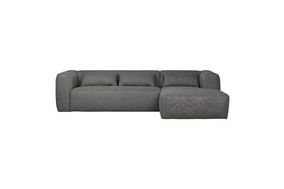 Canapé d'angle droit en tissu gris Bean