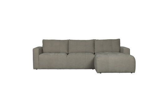 Canapé d'angle droit en tissu gris clair Bar