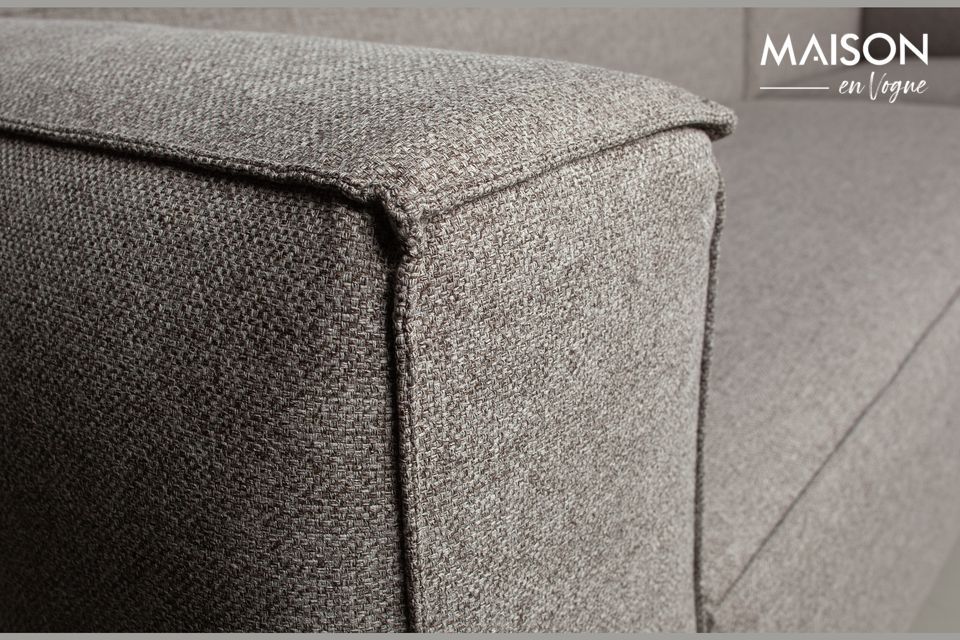 Il est de tissu gris clair tapissé et durable (85% polyester et 15% coton)