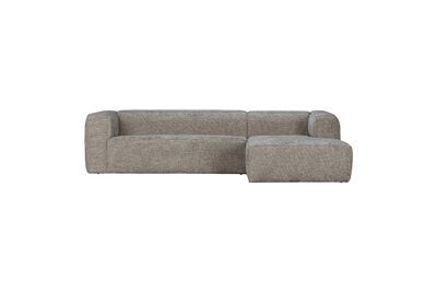 Canapé d'angle droit en tissu gris clair Bean 