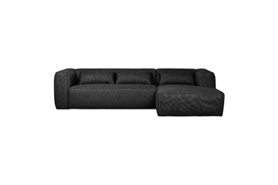 Canapé d'angle droit en tissu gris foncé Bean