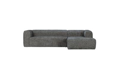 Canapé d'angle droit en tissu gris foncé Bean