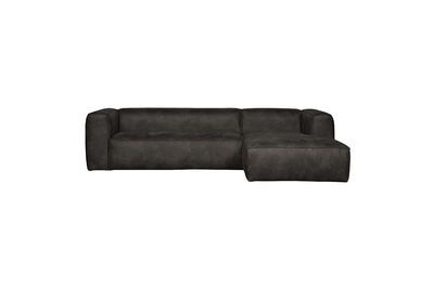 Canapé d'angle droit en tissu noir Bean