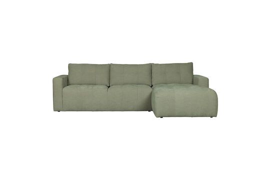 Canapé d'angle droit en tissu vert Bar