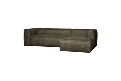 Canapé d'angle droit en tissu vert Bean