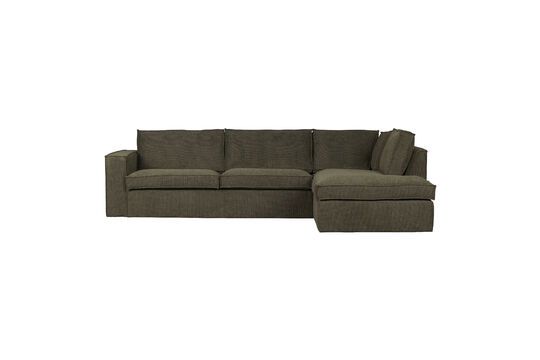 Canapé d'angle droit en tissu vert Freddie