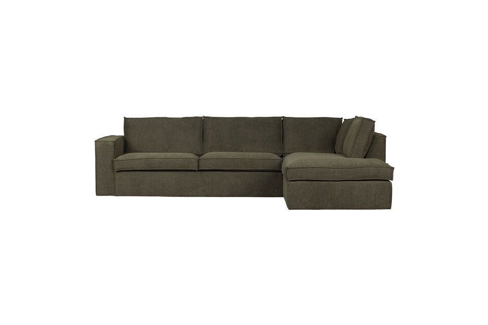 Canapé d'angle droit en tissu vert Freddie Woood