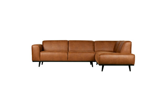 Canapé d'angle droite eco-cuir Cognac Statement