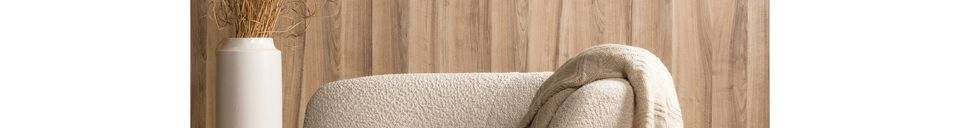 Mise en avant matière Canapé d'angle droite en tissu crème Stone