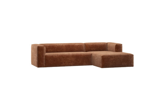 Canapé d'angle droite velours chenille terra Bean