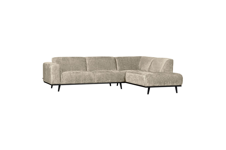 Canapé d'angle droite velours texturé Wheatfield STATEMENT Woood