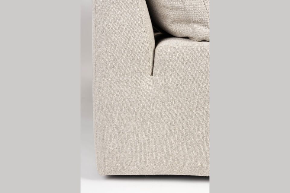Canapé d'angle gauche 5 places en tissu beige Prosper - 8