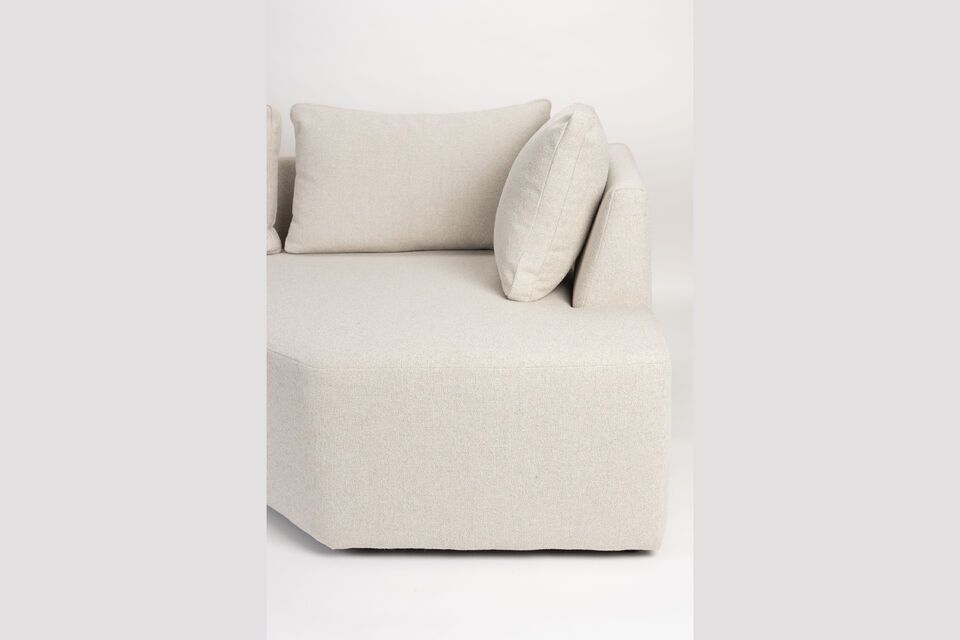 Canapé d'angle gauche 5 places en tissu beige Prosper - 9