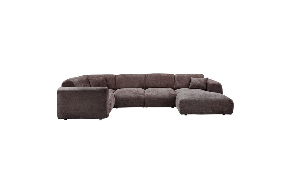 Recouvert d\'un luxueux tissu Chenille (100% polyester) Formes joliment arrondies Fourni avec deux
