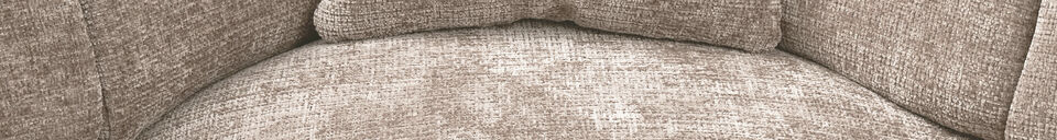Mise en avant matière Canapé d'angle gauche Chenille Naturel CLOUD
