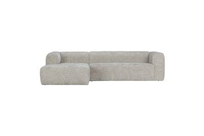 Canapé d'angle gauche en tissu beige Bean