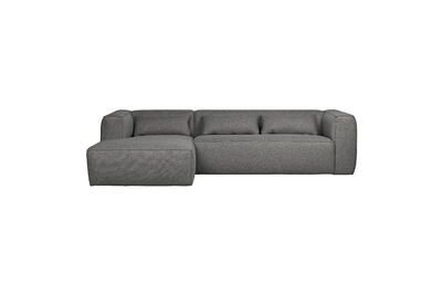 Canapé d'angle gauche en tissu gris Bean