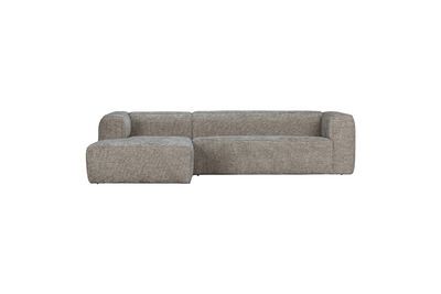 Canapé d'angle gauche en tissu gris clair Bean