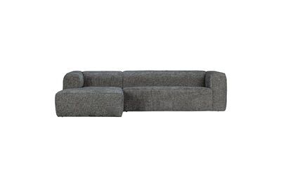 Canapé d'angle gauche en tissu gris foncé Bean