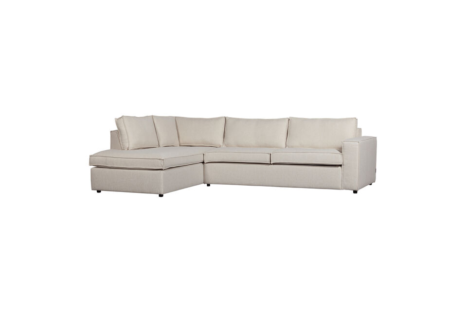 Canapé d'angle gauche en tissu tissé naturel THOMAS Woood
