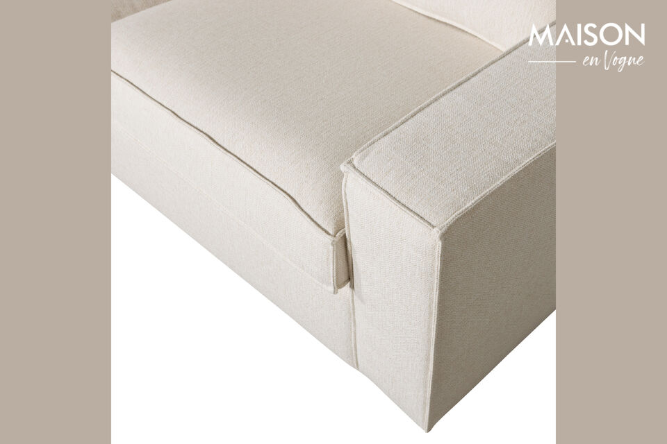Revêtu d\'un tissu tissé doux (100 % polyester) de couleur sable