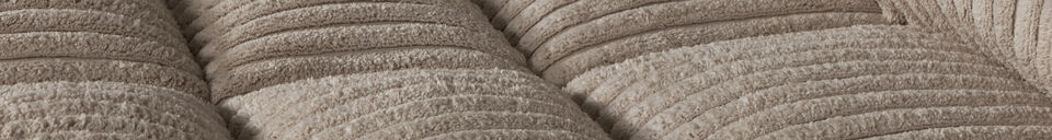 Mise en avant matière Canapé d'angle gauche tissu côtelé Mud SECOND DATE