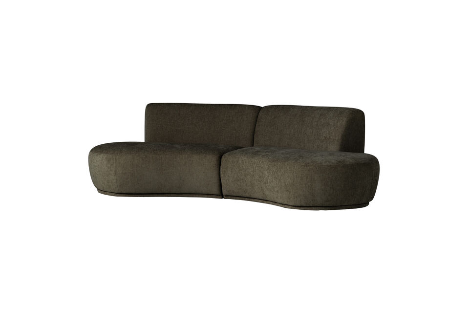 Grand canapé 4 places Rembourré en tissu tissé à effet chiné Assise active et confortable H 74