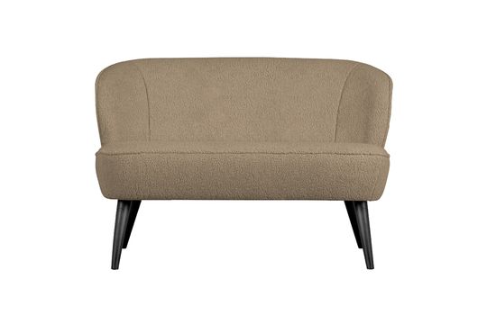 Canapé en tissu effet peau de mouton beige Sara